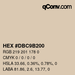 Color code: HEX #DBC9B200 | qconv.com