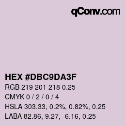 Farbcode: HEX #DBC9DA3F | qconv.com