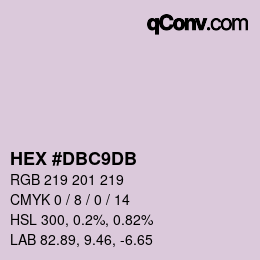 カラーコード: HEX #DBC9DB | qconv.com