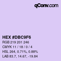 颜色代码: HEX #DBC9F6 | qconv.com