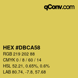 颜色代码: HEX #DBCA58 | qconv.com