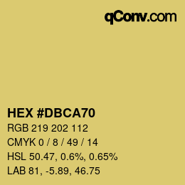 カラーコード: HEX #DBCA70 | qconv.com