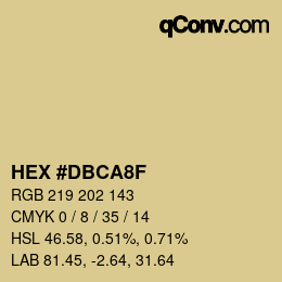 颜色代码: HEX #DBCA8F | qconv.com