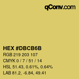 Color code: HEX #DBCB6B | qconv.com