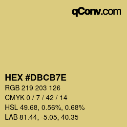 Color code: HEX #DBCB7E | qconv.com