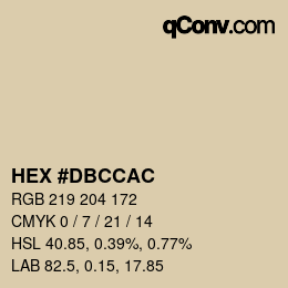 Farbcode: HEX #DBCCAC | qconv.com