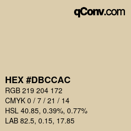 カラーコード: HEX #dbccac | qconv.com