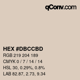 カラーコード: HEX #DBCCBD | qconv.com