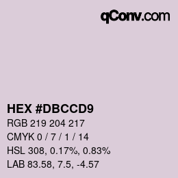 Color code: HEX #DBCCD9 | qconv.com