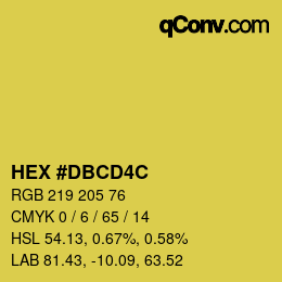 Color code: HEX #DBCD4C | qconv.com