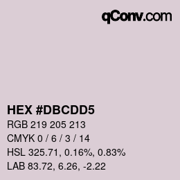 颜色代码: HEX #DBCDD5 | qconv.com