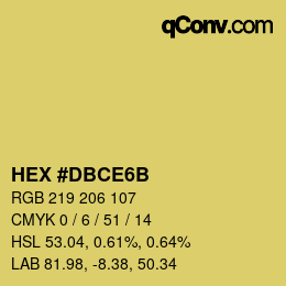 カラーコード: HEX #DBCE6B | qconv.com