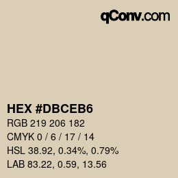 Color code: HEX #DBCEB6 | qconv.com