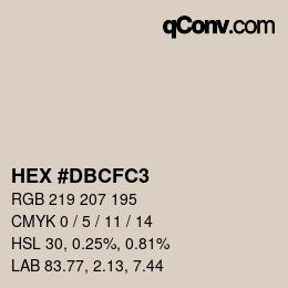 Color code: HEX #DBCFC3 | qconv.com