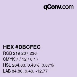 Color code: HEX #DBCFEC | qconv.com