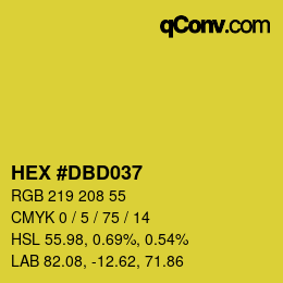 Color code: HEX #DBD037 | qconv.com