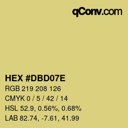 Color code: HEX #DBD07E | qconv.com