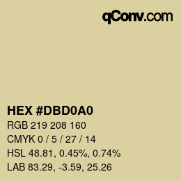 颜色代码: HEX #DBD0A0 | qconv.com