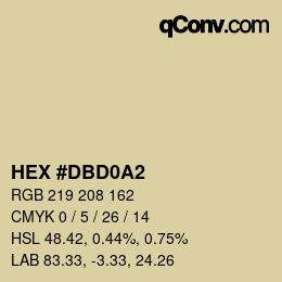 カラーコード: HEX #DBD0A2 | qconv.com