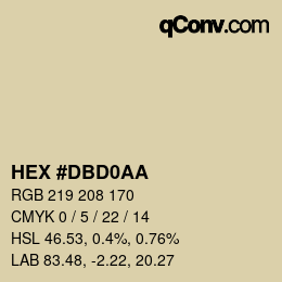 カラーコード: HEX #DBD0AA | qconv.com