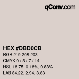 Color code: HEX #DBD0CB | qconv.com