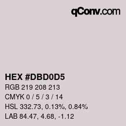 カラーコード: HEX #DBD0D5 | qconv.com