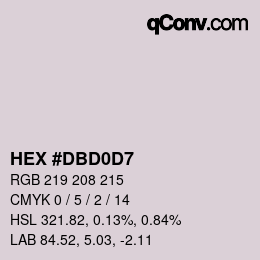 カラーコード: HEX #DBD0D7 | qconv.com