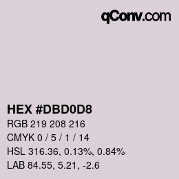 カラーコード: HEX #DBD0D8 | qconv.com