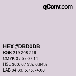 Color code: HEX #DBD0DB | qconv.com