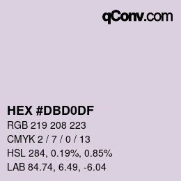 Color code: HEX #DBD0DF | qconv.com