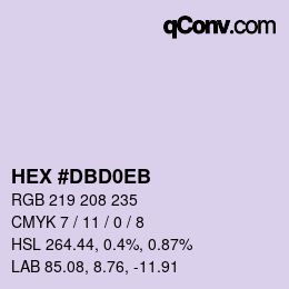 Color code: HEX #DBD0EB | qconv.com