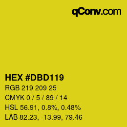 Color code: HEX #DBD119 | qconv.com