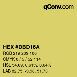 カラーコード: HEX #DBD16A | qconv.com