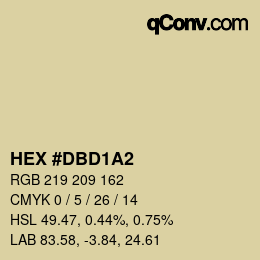 Color code: HEX #DBD1A2 | qconv.com