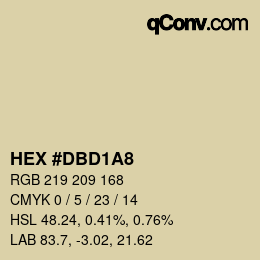 Color code: HEX #DBD1A8 | qconv.com