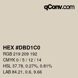 Color code: HEX #DBD1C0 | qconv.com