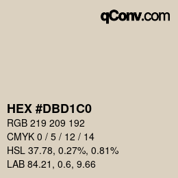 カラーコード: HEX #DBD1C0 | qconv.com