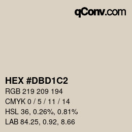 カラーコード: HEX #DBD1C2 | qconv.com