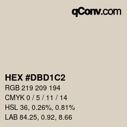 Color code: HEX #DBD1C2 | qconv.com