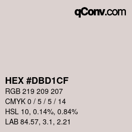 Color code: HEX #DBD1CF | qconv.com
