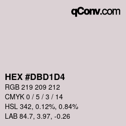 Color code: HEX #DBD1D4 | qconv.com