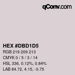 カラーコード: HEX #DBD1D5 | qconv.com