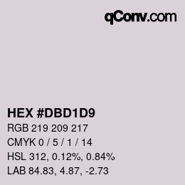 カラーコード: HEX #DBD1D9 | qconv.com