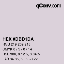 カラーコード: HEX #DBD1DA | qconv.com