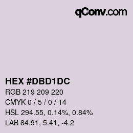 カラーコード: HEX #DBD1DC | qconv.com