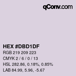Color code: HEX #DBD1DF | qconv.com