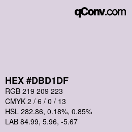 Código de color: HEX #DBD1DF | qconv.com