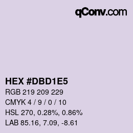 颜色代码: HEX #DBD1E5 | qconv.com