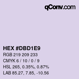 Color code: HEX #DBD1E9 | qconv.com