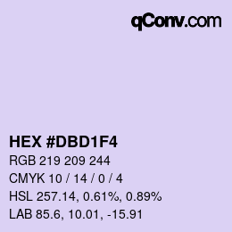 カラーコード: HEX #DBD1F4 | qconv.com